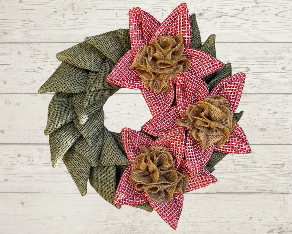 Spring Flower Porch Decor, Large Everyday Wreath, Burlap Flower Wreath, Housewar